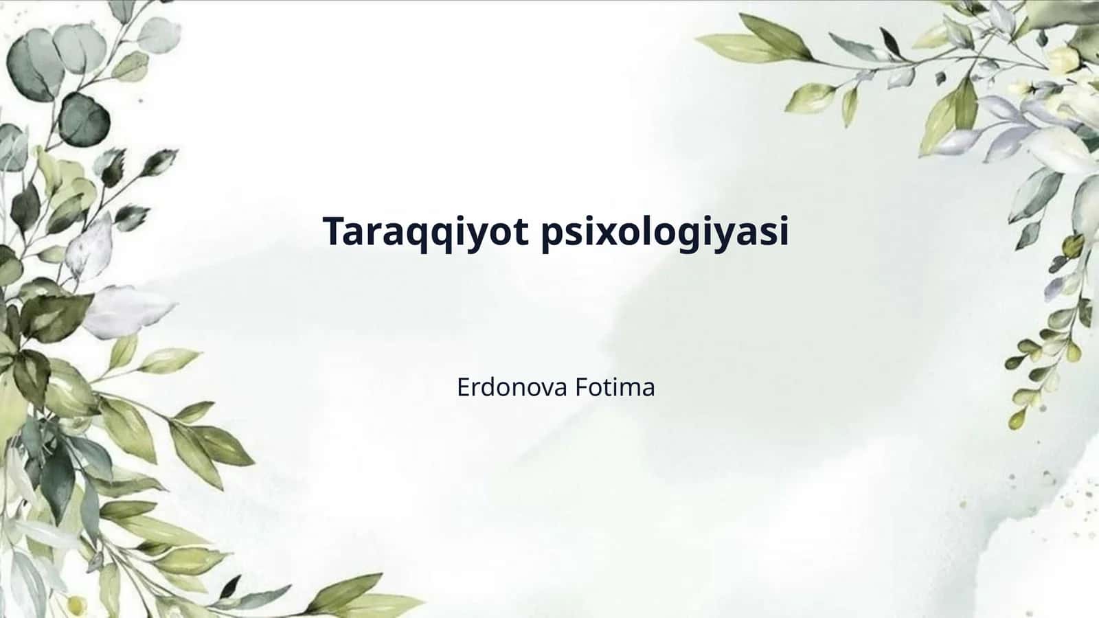 Taraqqiyot psixologiyasi