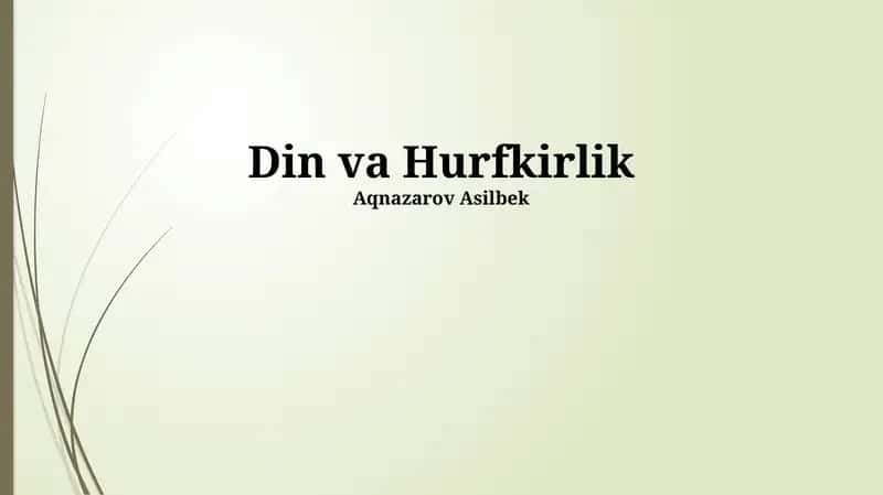 Din va Hurfkirlik