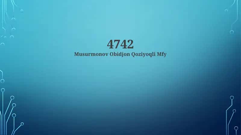 4742-bobning qisqacha mazmuni: Kirish