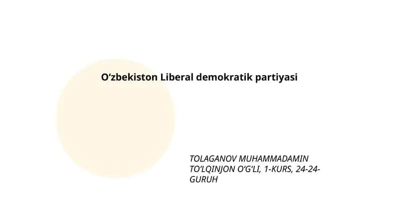 Oʻzbekiston Liberal demokratik partiyasi
