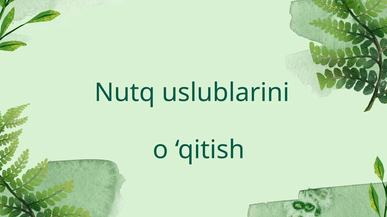 Nutq uslublari bo'yicha mashq va topshiriqlar