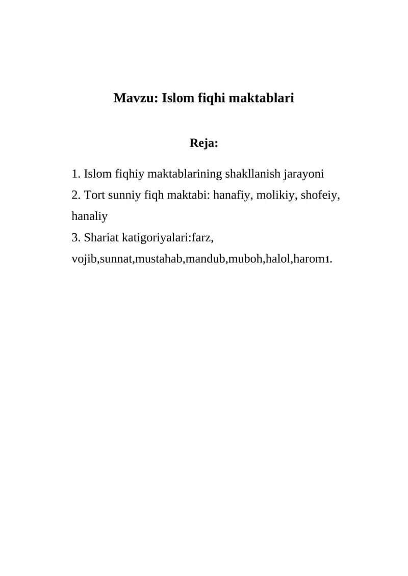 Islom fiqhi maktablari