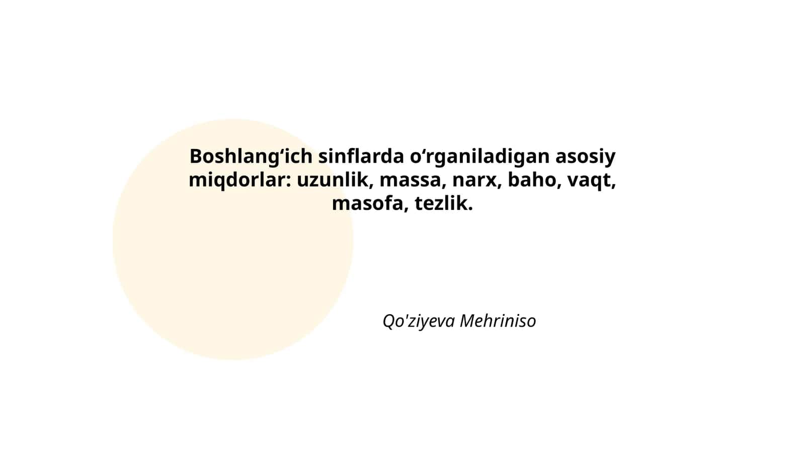 Asosiy miqdorlar