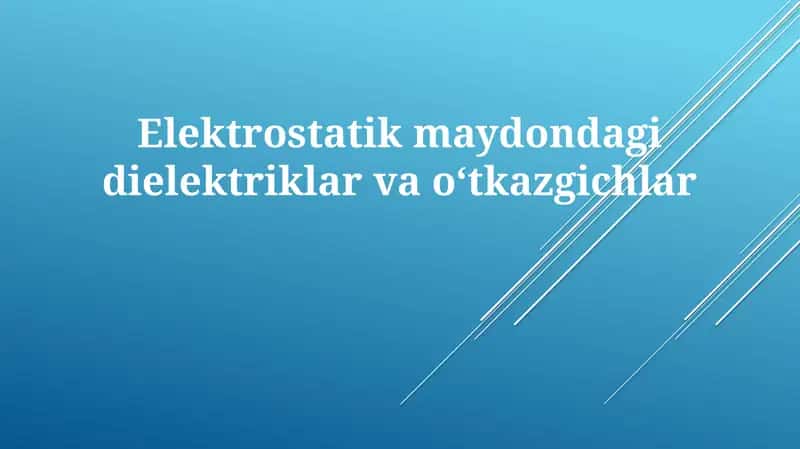 Elektrostatik Maydon