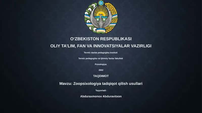 Zoopsixologiya tadqiqot qilish usullari