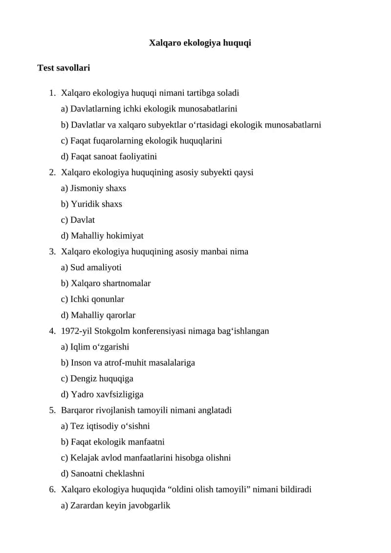 Xalqaro ekologiya huquqi