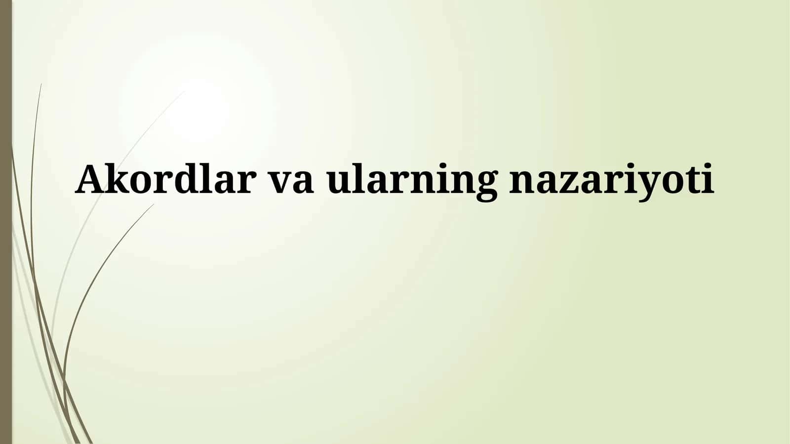 Akkordlar vaularningnazariyoti