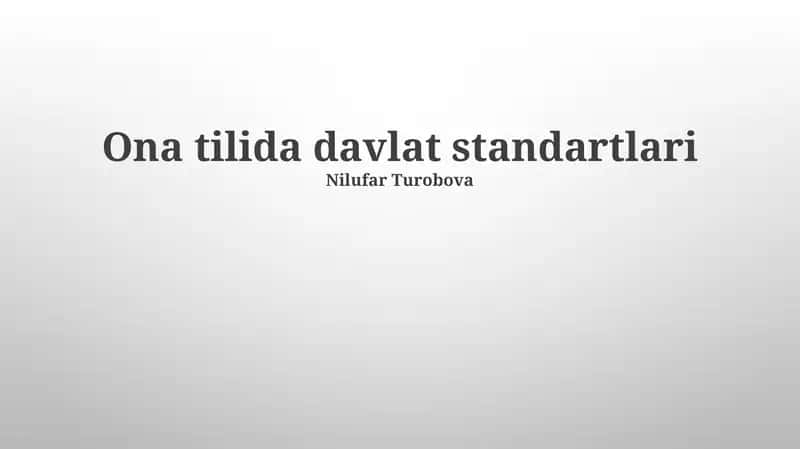 Ona tilida davlat standartlari