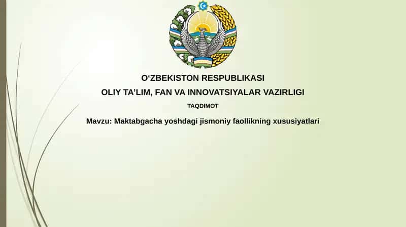 Maktabgacha yoshdagi jismoniy faollik