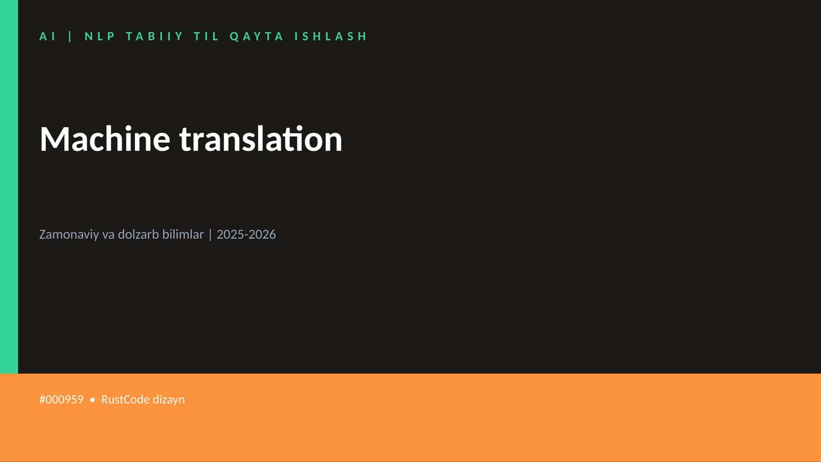 Machine translation