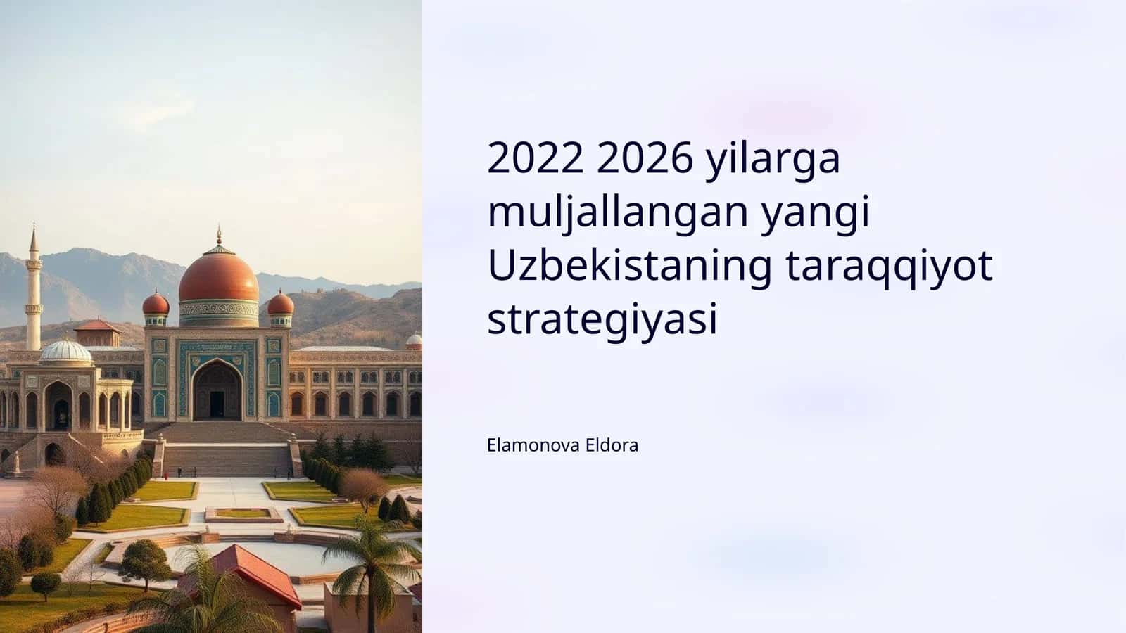 Yangi Uzbekistaning taraqqiyot strategiyasi