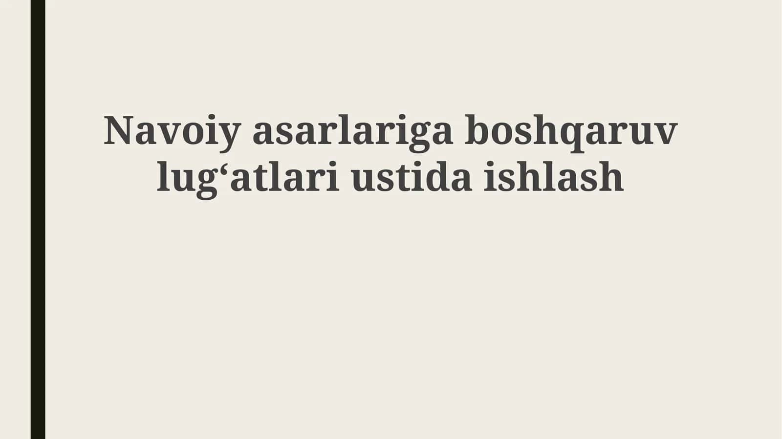 Navoiyasarlarigaboshqaruvlugʻatlariustidaishlash