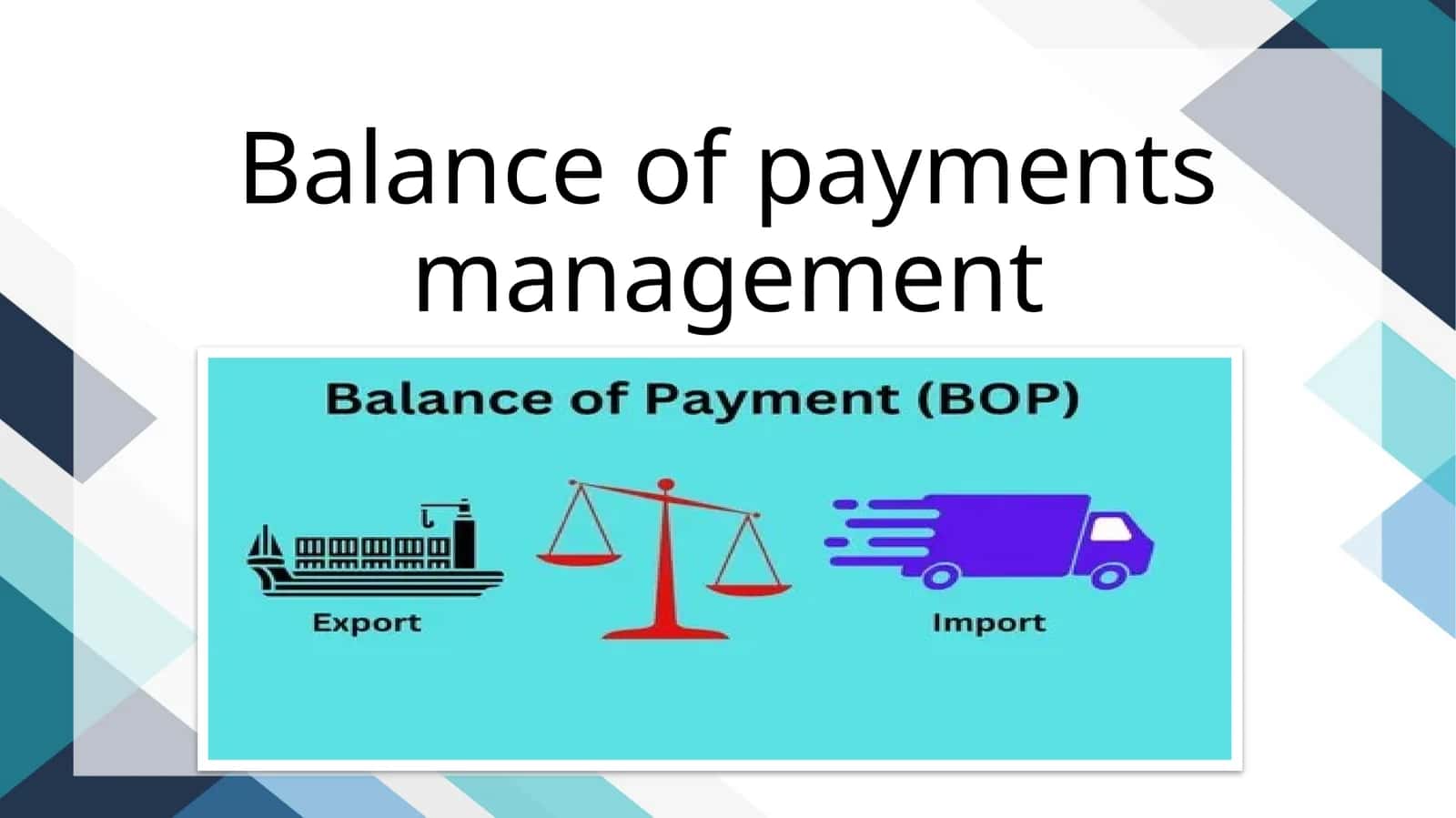 Balance of payments management