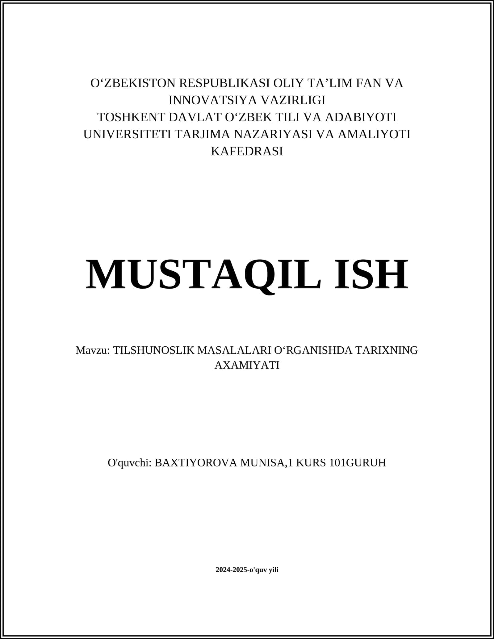 TARIXNING AXAMIYATI