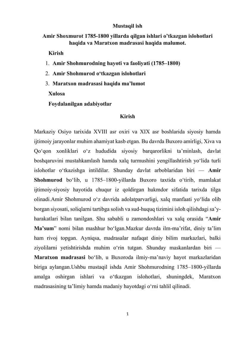 Maratxon madrasasi haqida malumot