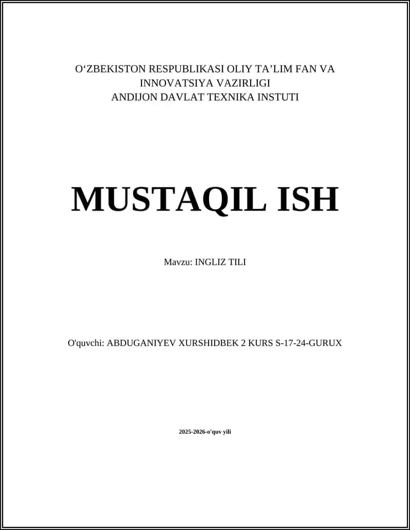 INGLIZ TILI