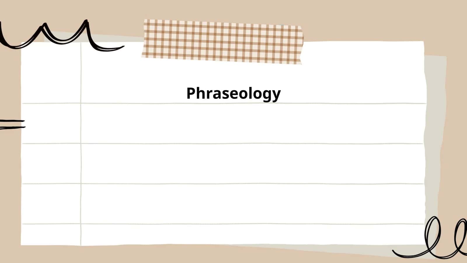 Phraseology