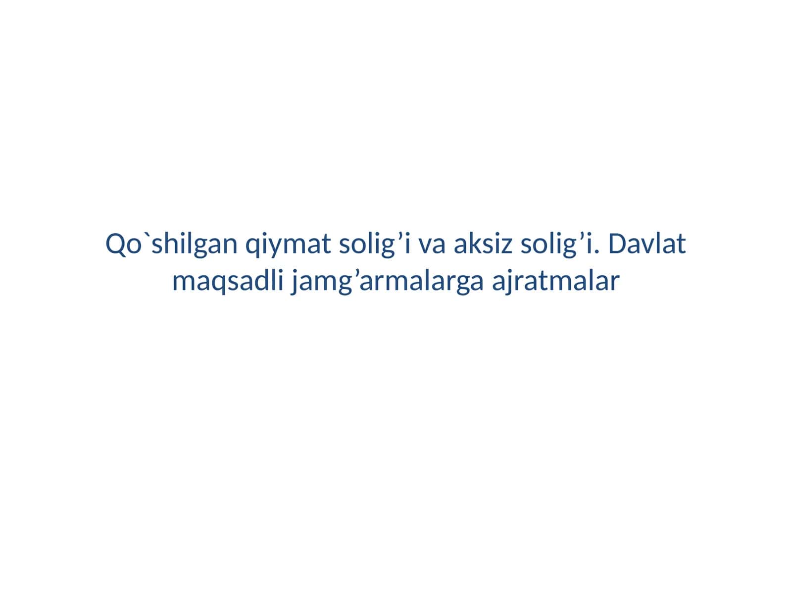 Davlat soliq xizmati to'g'risida