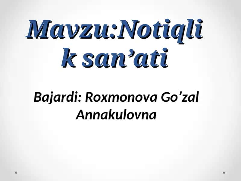 Notiqlik san’ati