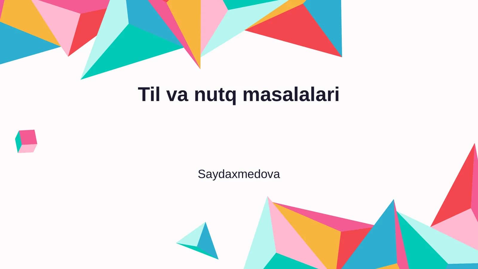 Til va nutq masalalari