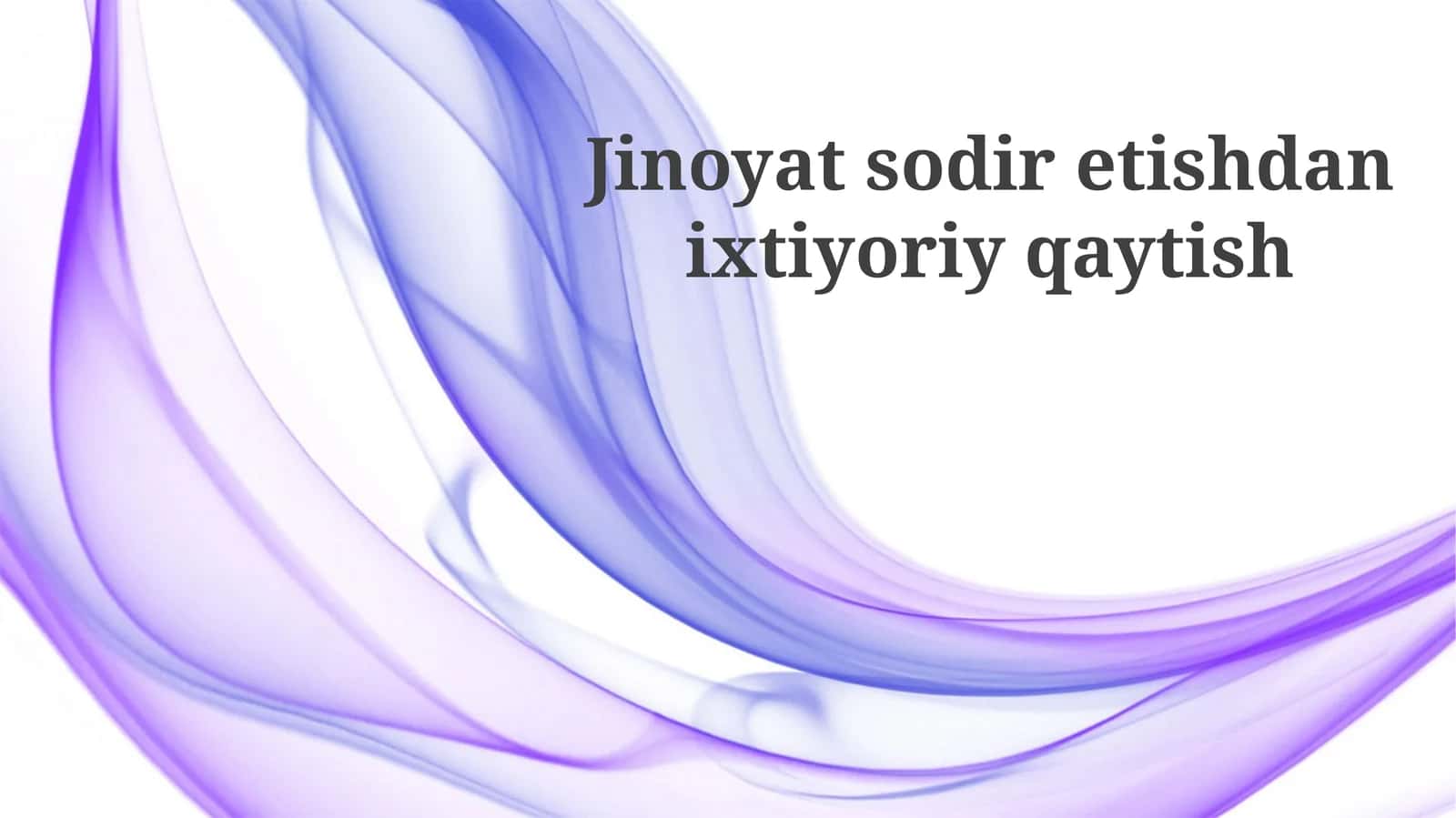 Jinoyatsodiretishdanixtiyoriyqaytish
