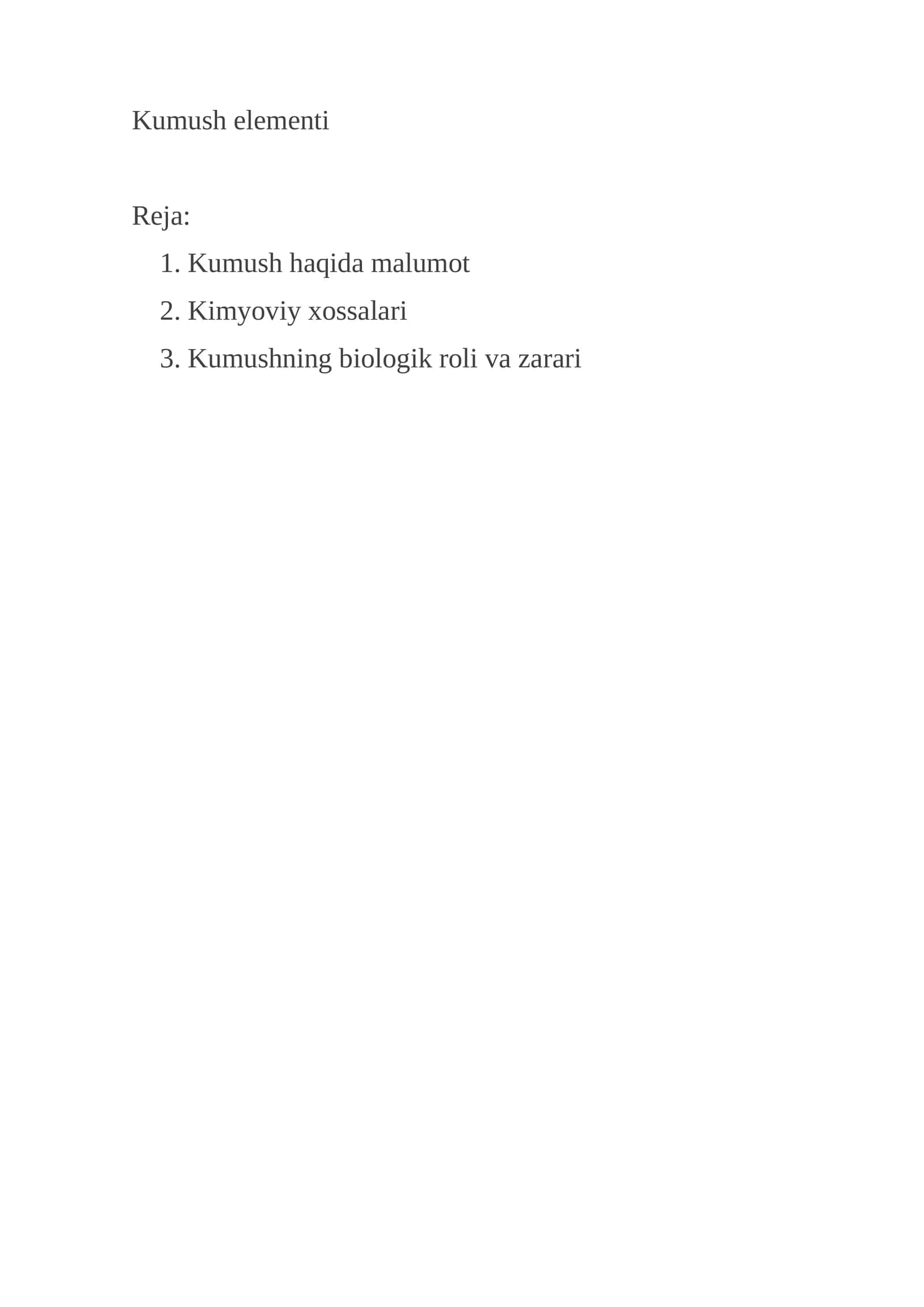 Kumush elementi