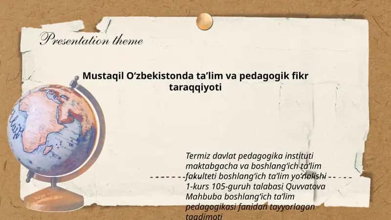 Ta'lim va pedagogik fikr taraqqiyoti