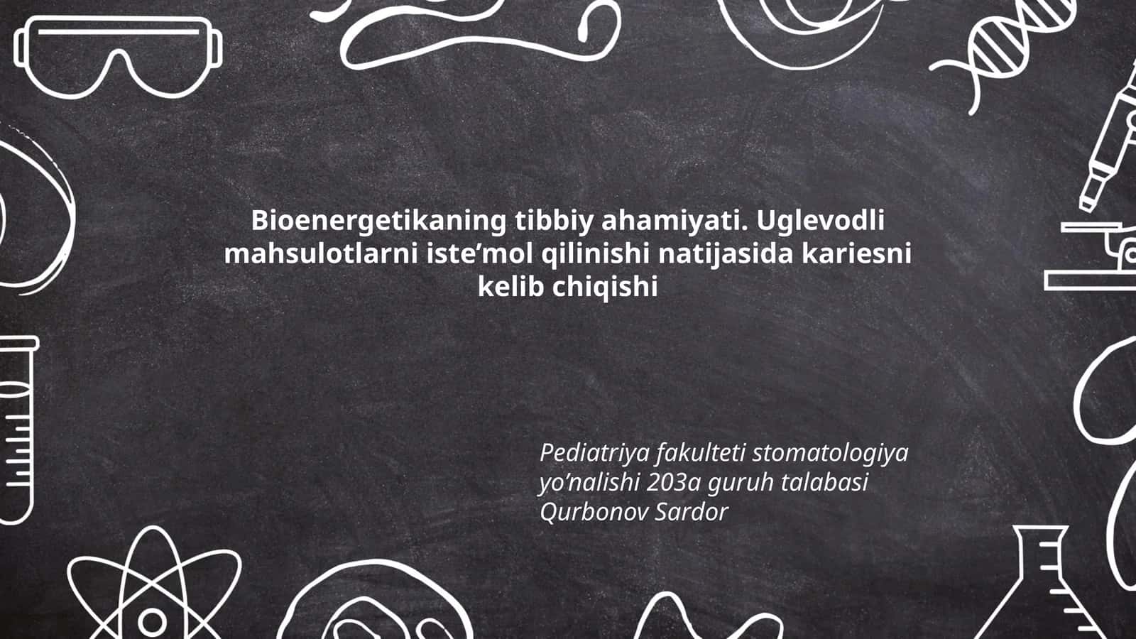 Bioenergetikaning tibbiy ahamiyati