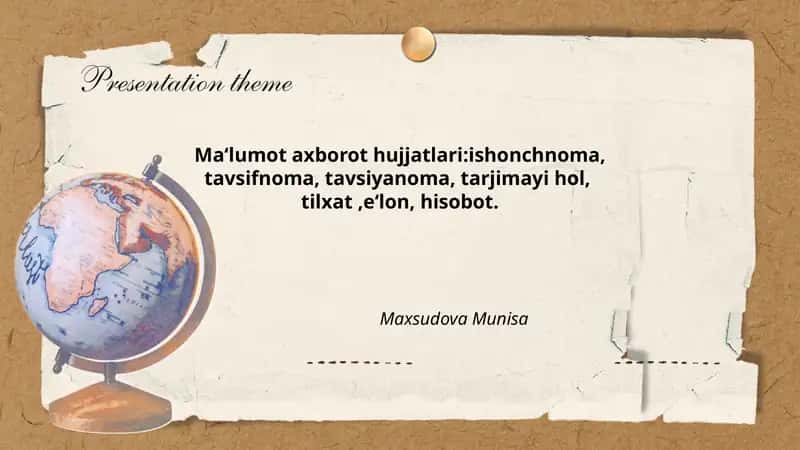 Ma‘lumot axborot hujjatlari