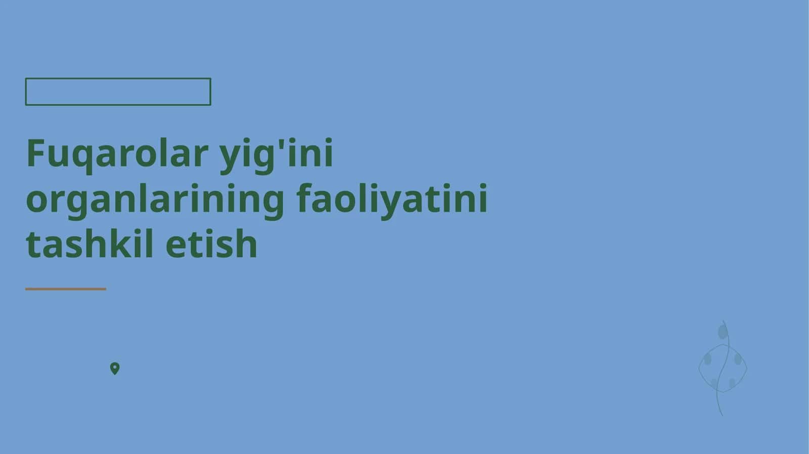 Fuqarolar yig'ini organlarining faoliyatini tashkil etish