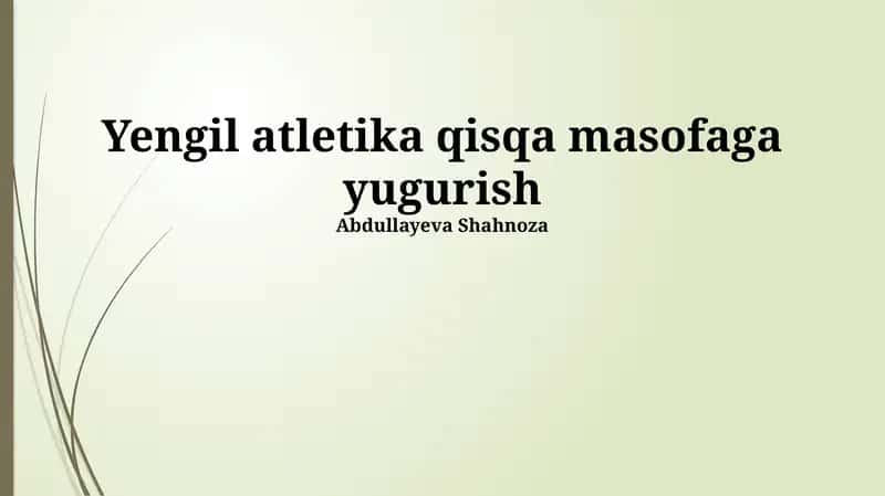 Yengil atletika qisqa masofaga yugurish