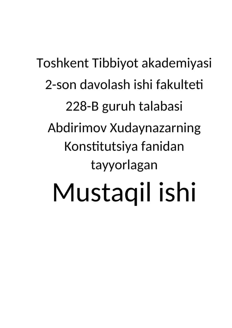 Konstitutsiyadagi davlat zimmasidagi muhim ijtimoiy majburiyatlar