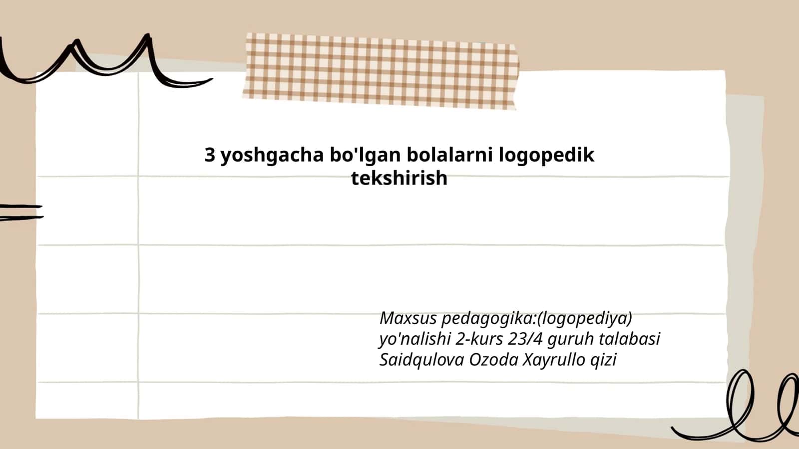 Logopedik tekshirish