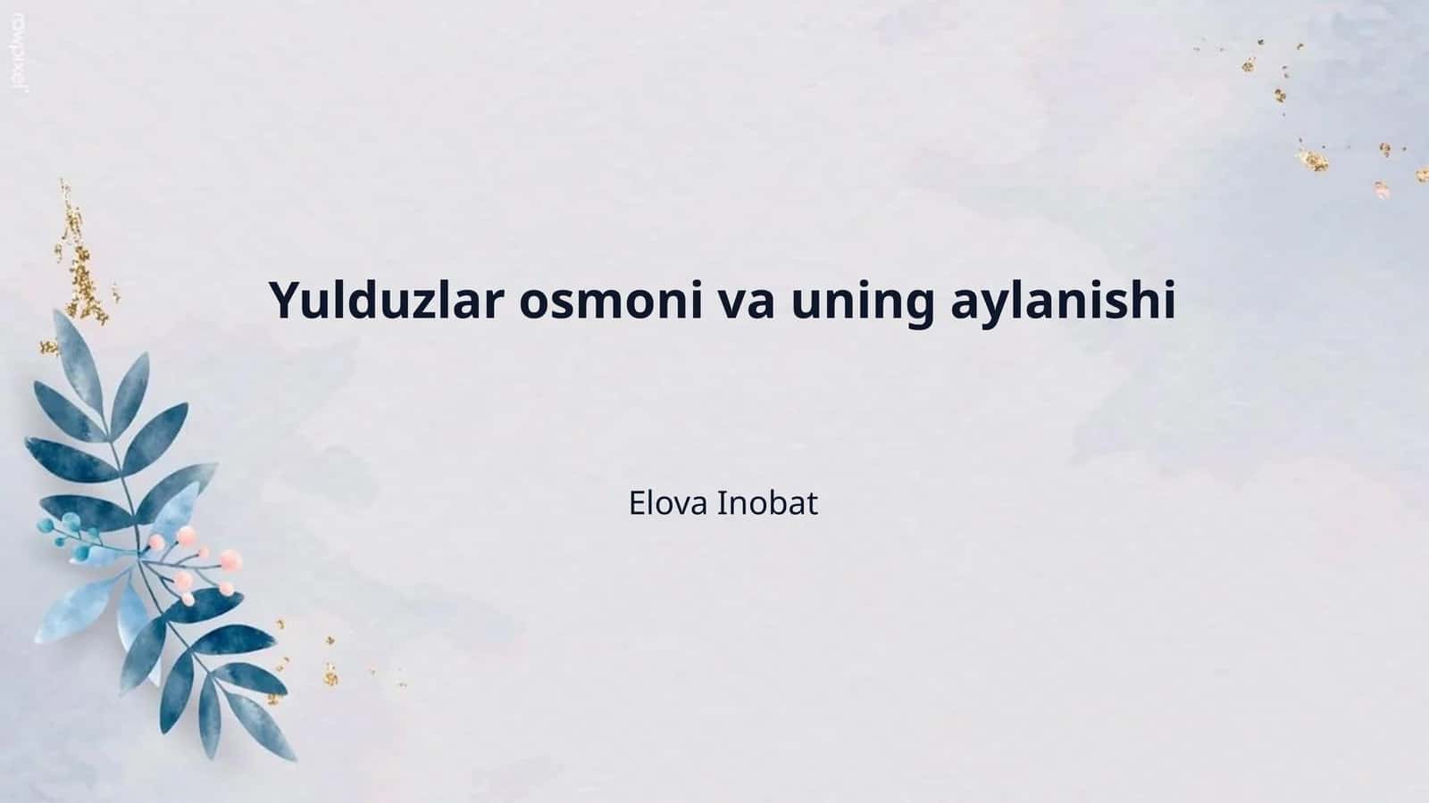 Yulduzlar osmoni va uning aylanishi