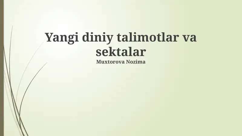 Yangi diniy harakatlarning ta'rifi