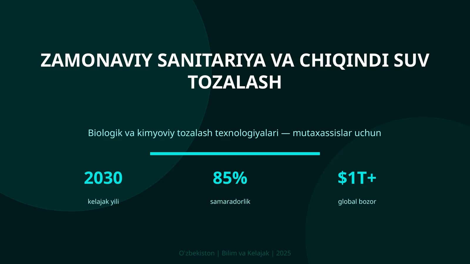 Zamonaviy Sanitariya va Chiqindi Suv Tozalash