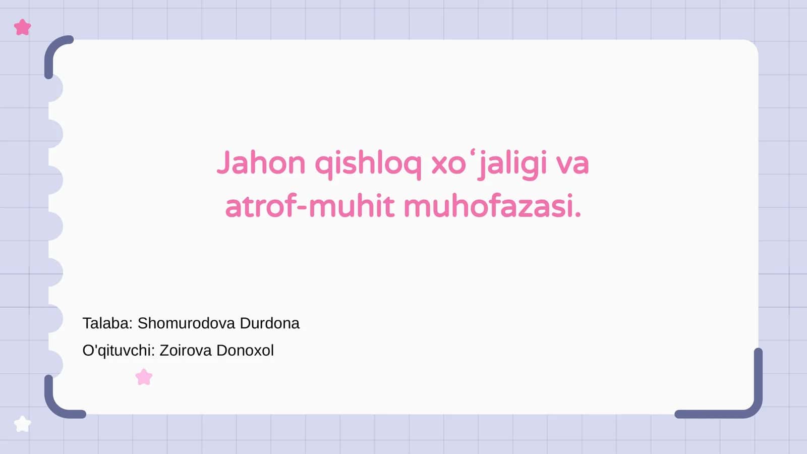 Jahon qishloq xoʻjaligi va atrof-muhit muhofazasi