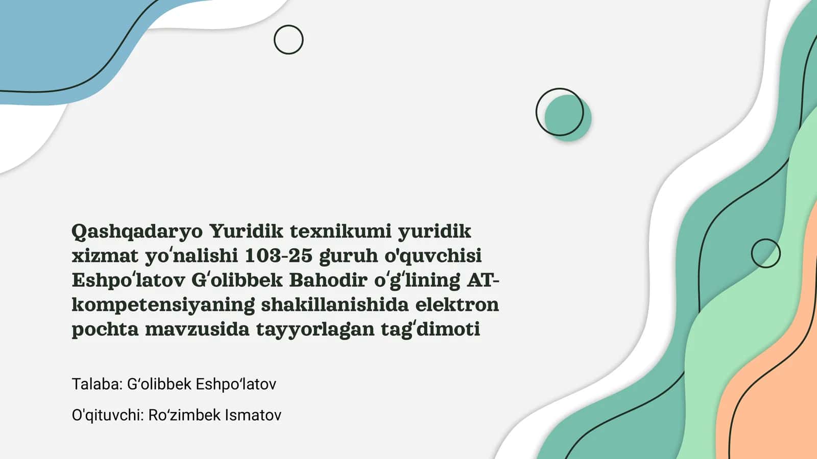 Elektron pochta mavzusining muhimligi