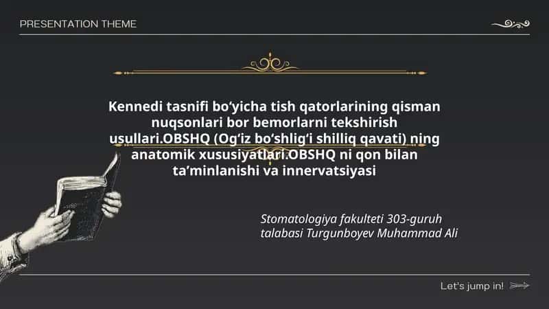 Kennedi tasnifi boʻyicha tish qatorlarining qisman nuqsonlari