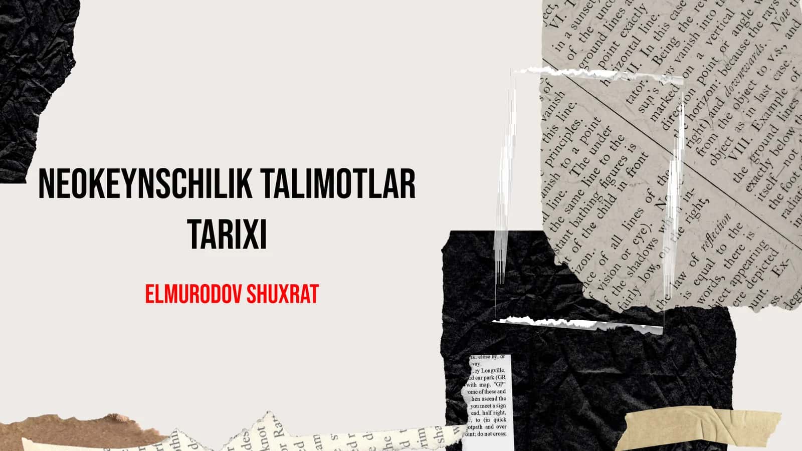Neokeynschilik talimotlar tarixi