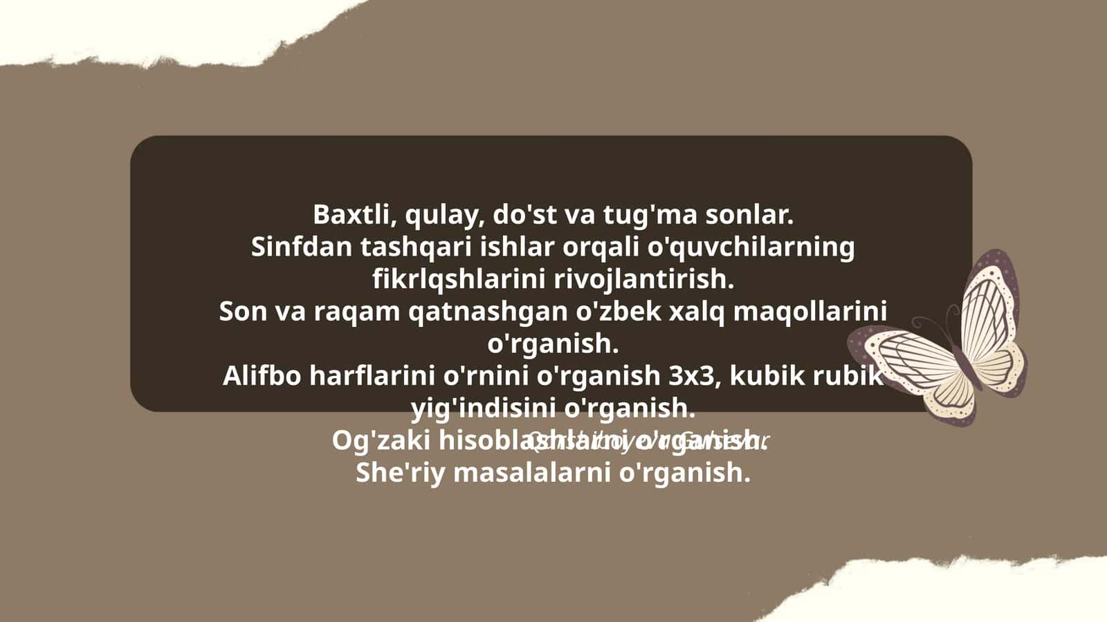 Fikrlarini Rivojlantirish Uchun Sinfdan Tashqari Ishlar