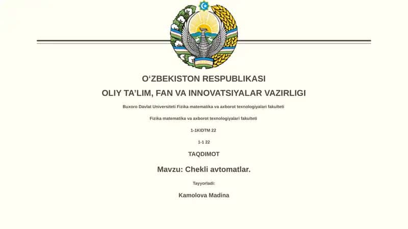 Chekli avtomatlar