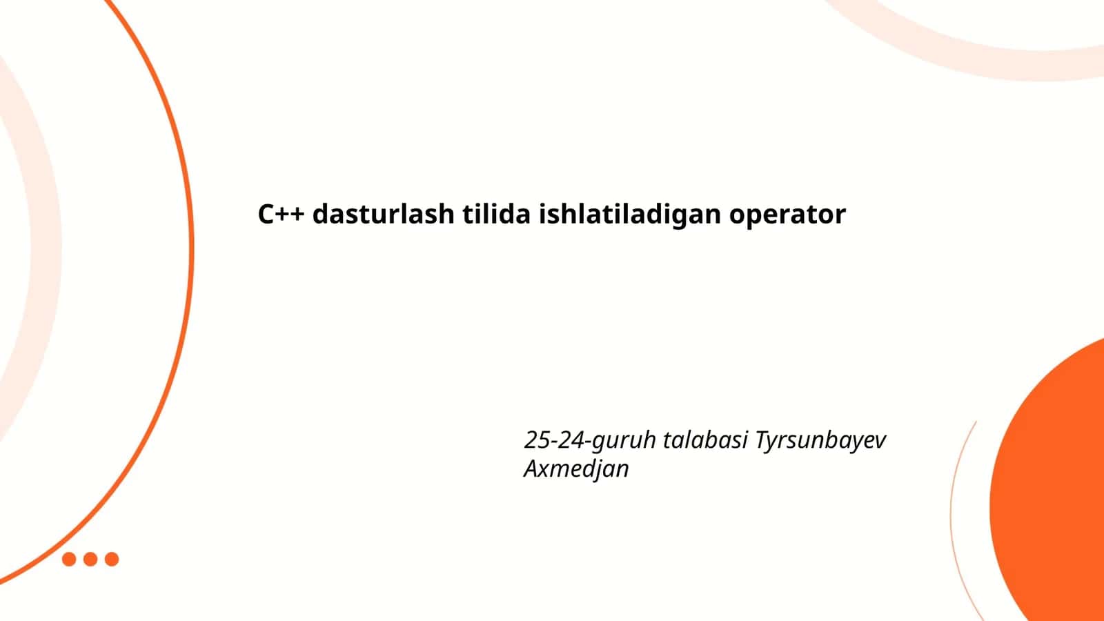 Arifmetik operatorlar