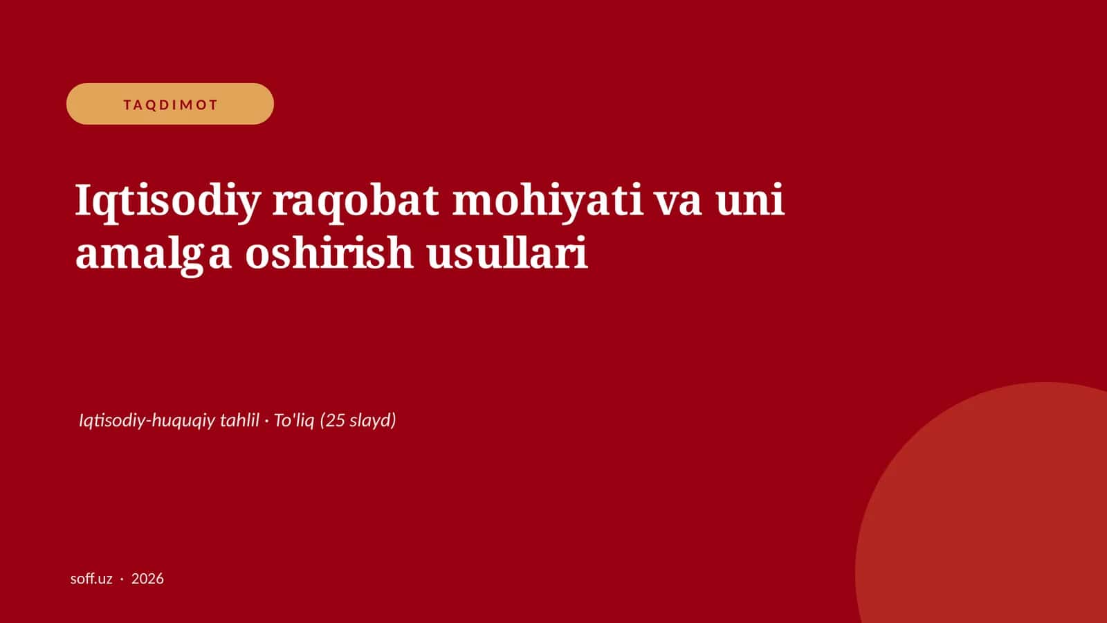 Iqtisodiy raqobat mohiyati va uni amalga oshirish usullari