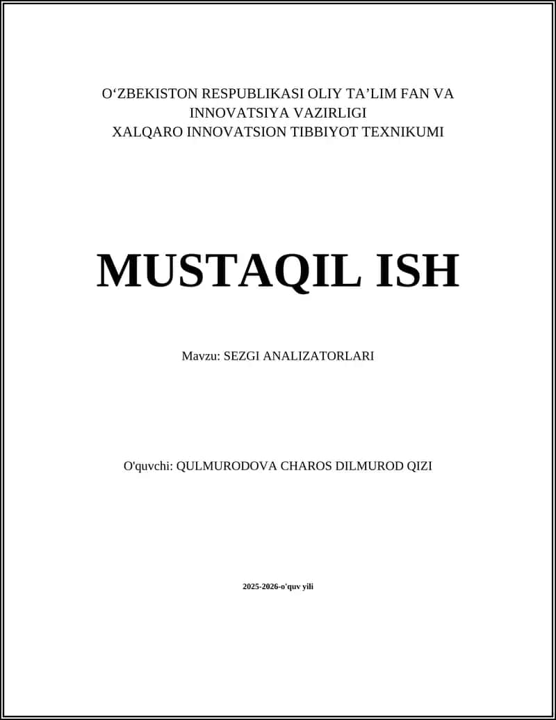 SEZGI ANALIZATORLARI