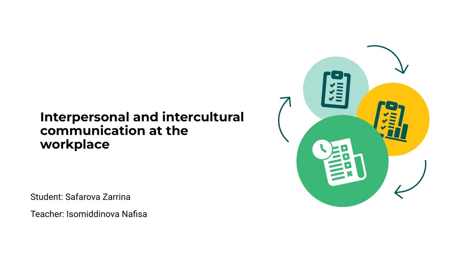 Interpersonal and Intercultural Communication at the Workplace