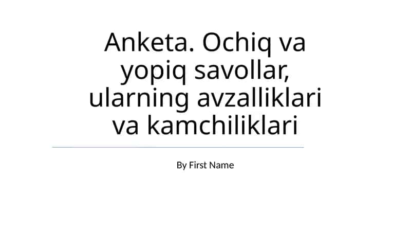 So'rovnomalar CEQ va OEQlardan