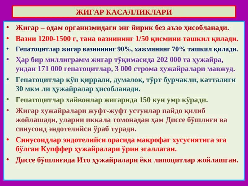 Жигар Касалликлари