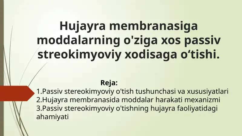 Passiv stereokimyoviy o'tish