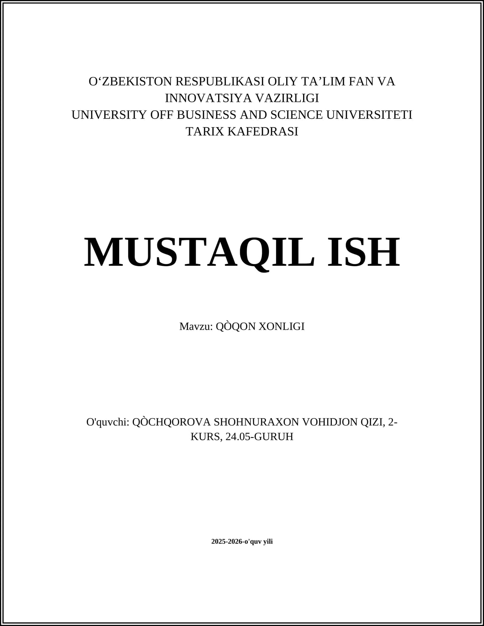 QÒQON XONLIGI